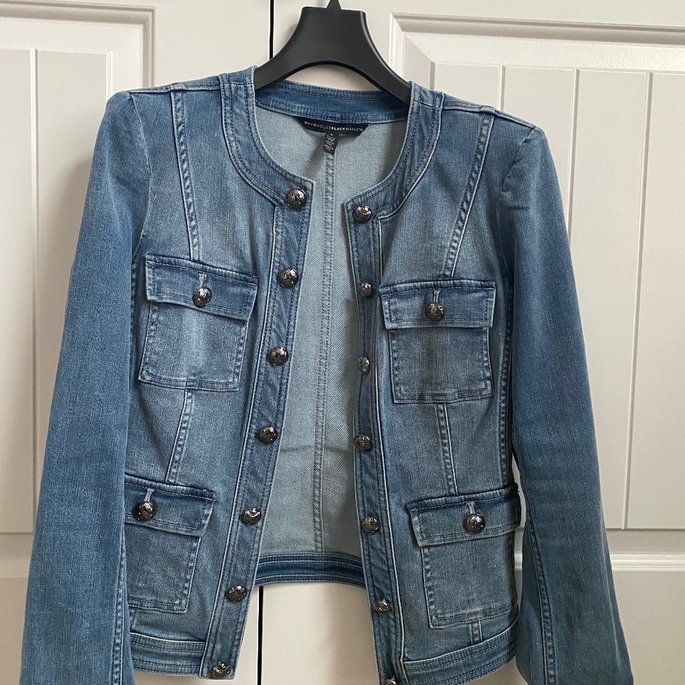White House Black Market Jean Jacket size 4